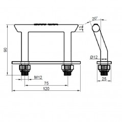 Brida din otel profil cadru inclinata