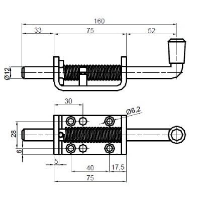 Incuietoare zincata cu arc